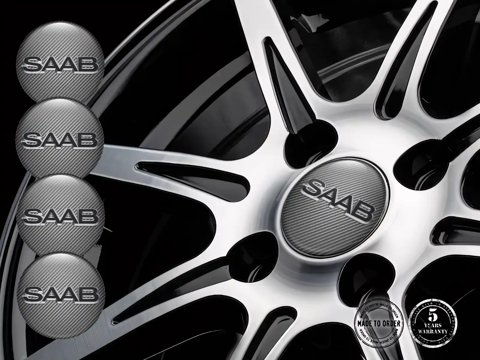 Saab Radplaketten Stil Individuelles Dome-Design